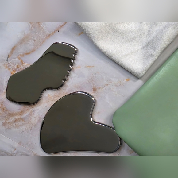 ​2 Pcs Stainless Steel Gua Sha Set Metal Facial Massager for Lymphatic Drainag - Picture 8 of 8